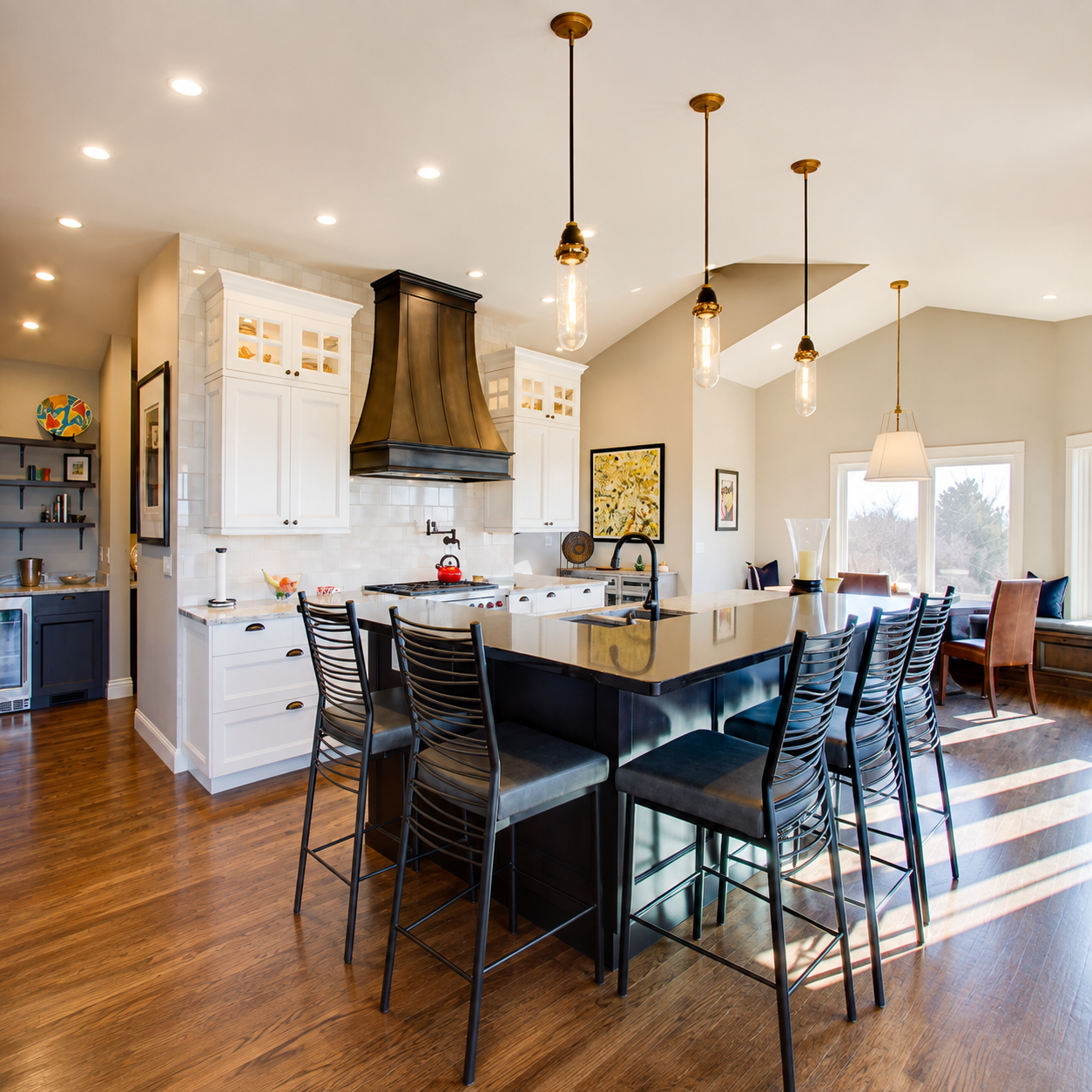 Bright open kitchen after remodeling